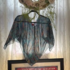 Sheer Blue Paisley Blouse